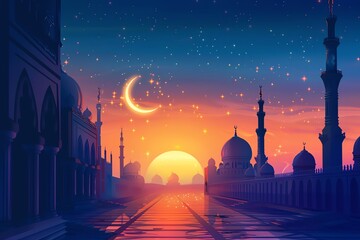 Naklejka premium Elegantly designed ramadan background