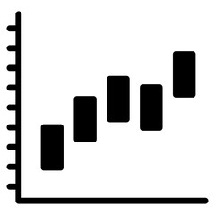 Waterfall Chart Icon Element For Design