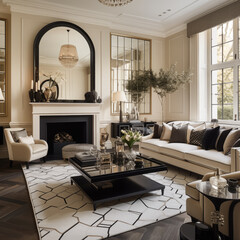 Living room luxury interior in an elegant designer home