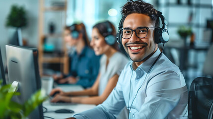 A Customer Service Supervisor Leading and coaching a team of customer service representatives to ensure excellent service delivery - obrazy, fototapety, plakaty
