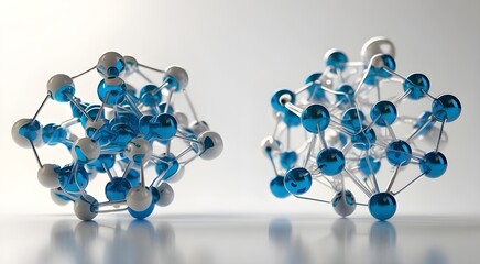 Vector Illustrations of Molecular Structures, 3D Models of Molecular Networks, Molecular Structures in the World of Commerce, Illustrating Connections in Biology and Medicine