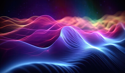 Abstract Waving Line Particle Technology Background