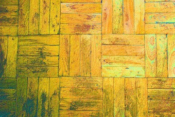 Background effect bump mapping yellow wooden old dilapidated parquet