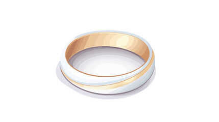 An elegant flat icon of a wedding ring with interlo