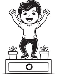 Crowning Glory First Position Honor in Black Logo Icon Design Iconic Innovation Stage Vectors Black Logo Icon Champion