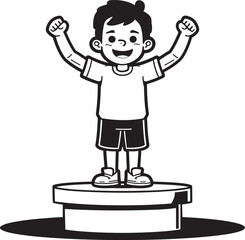 Legendary Triumph First Position Dominance in Stage Vector Black Logo Icon A Symphony of Success Stage Vectors Black Logo Icon Conqueror