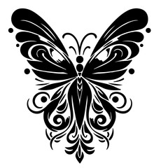 black and white butterfly tattoo