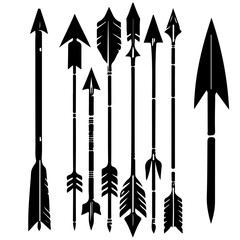 silhouette of bow and arrows