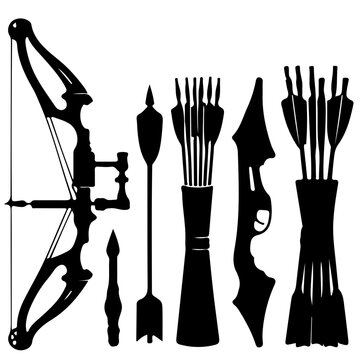 silhouette of bow and arrows