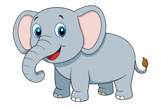 elephant cartoon vector art illustration