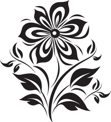 Blooming Legacy Enduring Blooming Flower Vector Black Logo Timeless Charm Classic Vector Black Logo Icon with Blooming Flowers