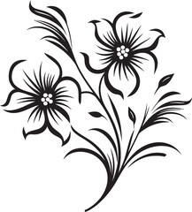Natures Charm Enchanting Blooms in Vector Black Logo Icon Petals of Perfection Exquisite Flower Vector Black Logo Design