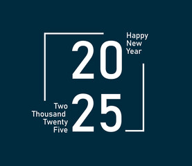 2025 Happy New Year poster design with flat background attractive, elegant, creative, typography, happy new year 2025 poster design for social media, brochure, calendar, template, 