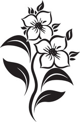 Petals of Power Strong Flower Vector Black Logo Design Natures Embrace Serene Blooms in Vector Black Logo Icon