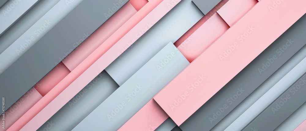 Poster abstract texture gray grey pink background banner panorama long with 3d geometric gradient shapes fo