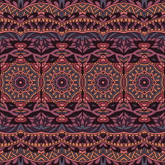 Ethnic tribal natural color print vintage design. Textile design ornamental seamless pattern