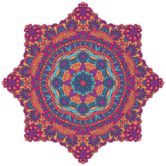 Abstract Mandala vintage indian textile ethnic seamless pattern ornamental. Arabesque medallion design
