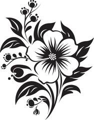 Petals of Power Strong Flower Vector Black Logo Design Natures Embrace Serene Blooms in Vector Black Logo Icon