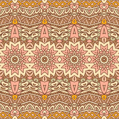 Vector floral art textile pattern design. Ethnic floral and geometry print.