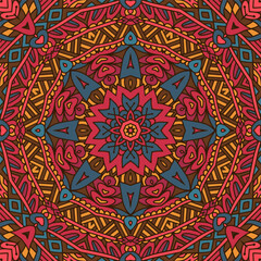 Festival art festive seamless pattern mandala. Ethnic geometric mandala doodle art print.