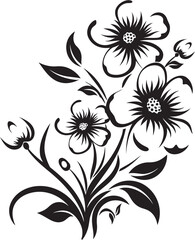 Natures Embrace Serene Blooms in Vector Black Logo Icon Botanical Brilliance Brilliant Flower Vector Black Logo Design