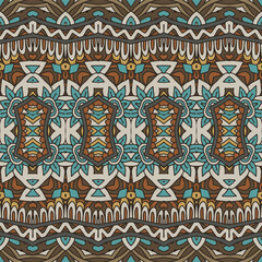 Ethnic vintage style pattern for fabric. Abstract geometric mandala colorful seamless pattern ornamental.