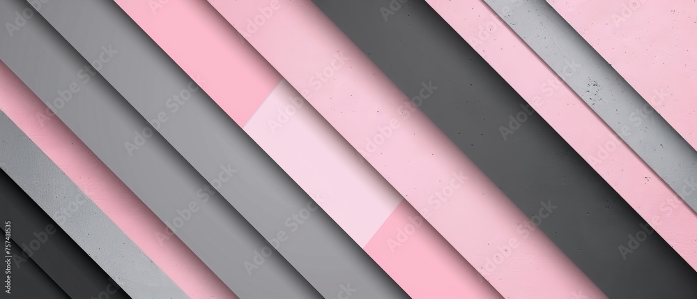 Aufkleber Abstract texture gray grey pink background banner panorama long with 3d geometric gradient shapes for website, business, print design template paper pattern illustration