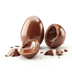 broken easter egg chocolate filled with creamy chocolate