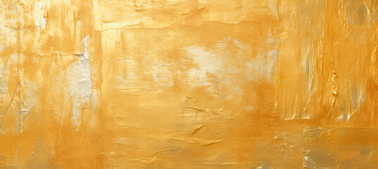 Abstract painting background. Gold. Oil paint with a high textured texture
