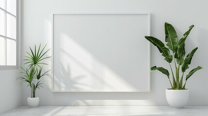 White empty canvas in minimal luxury room for create mockup