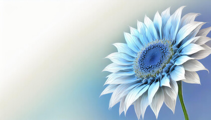 Abstrakcyjny kwiat Słonecznika na gradientowym tle, generative AI - obrazy, fototapety, plakaty