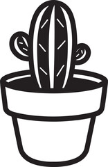 Prickly Paradise Cactus Pot Vector Icon Design Succulent Splendor Cactus Pot Black Emblem