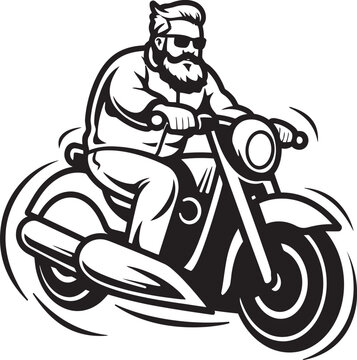 Riding Respite Cartoon Man on Bike Vector Logo Design Pedal Paradise Cartoon Man Riding Bike Black Emblem Emblem