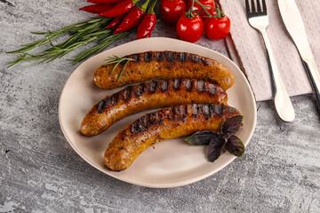 Grilled meat sausages with spices