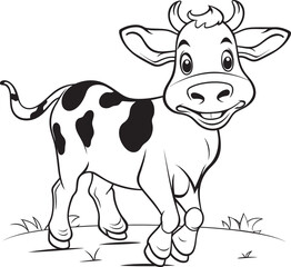 Coloring Galore Cartoon Cow Black Icon Emblem Whimsical Wonders Cartoon Cow Coloring Page Logo