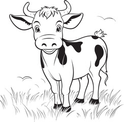 Coloring Fiesta Cartoon Cow Black Logo Icon Cartoon Cow Creations Coloring Emblem Design