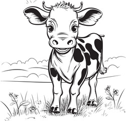 Cartoon Cow Creations Coloring Emblem Design Coloring Bonanza Cartoon Cow Page Icon Emblem