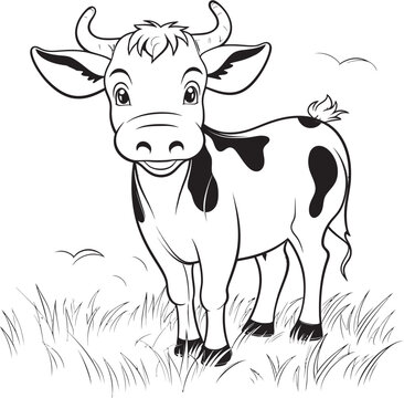 Coloring Fiesta Cartoon Cow Black Logo Icon Cartoon Cow Creations Coloring Emblem Design