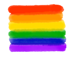 Pride flag watercolor art icon symbol isolated on transparent background