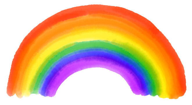 Rainbow Pride flag watercolor art icon symbol isolated on transparent background