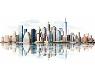 big city town isolated on transparent background, transparency image, removed background
