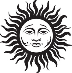 Sunny Smiles Cartoon Hand Drawn Sun with Face Logo Happy Sunbeam Hand Drawn Cartoon Vector Icon Design