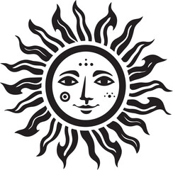 Joyous Glow Hand Drawn Sun Logo Design Sunny Splendor Cartoon Hand Drawn Vector Emblem