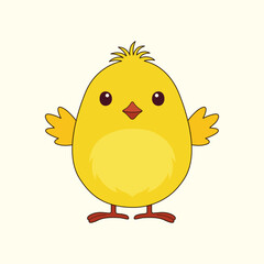 Cute Easter chick on a white background. Vector illustration