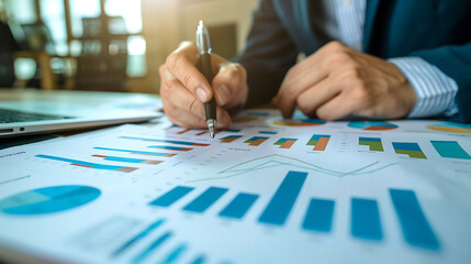 A Financial Analyst Conducting industry research and market analysis to identify trends and opportunities for investment