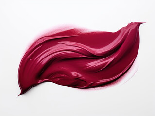 burgundy paint stroke isolated on transparent background, transparency image, removed background