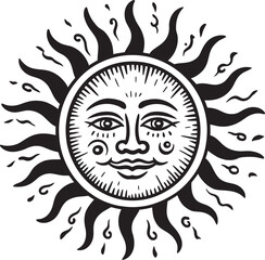 Gleaming Grin Cartoon Vector Black Emblem Chirpy Crew Cartoon Birds on Wire Black Logo