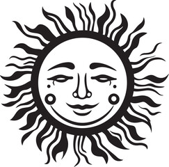 Joyous Sun Hand Drawn Sun Logo Design Sunny Splendor Cartoon Hand Drawn Vector Emblem