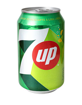 7 up can on white background