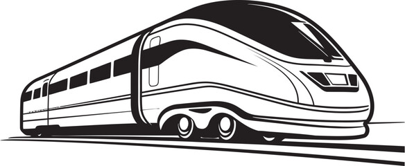 Turbo Transit Iconic Design of High Speed Bullet Train Rapid Rail Sleek Black Logo of Bullet Train in Vector